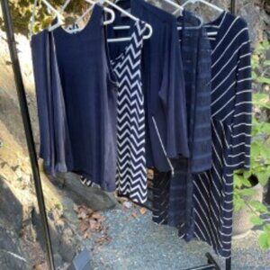 Chico's Travelers 6-Piece Lot Bundle Size 1 Medium (8/10) India Ink (Dark Blue)